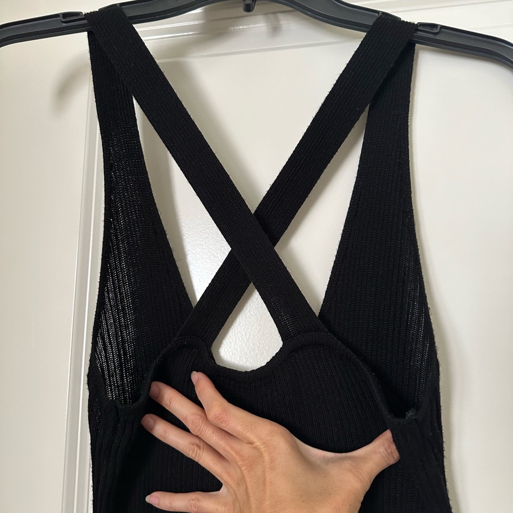 American Apparel long black ribbed dress size XS